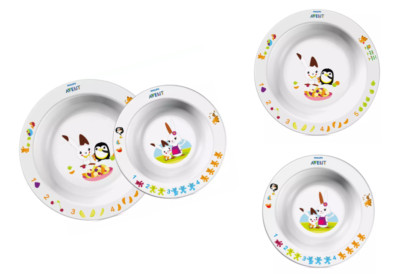 Philips Avent 2 x 2  Schalen Teller Set ab 6  Monate rutschfeste Unterseite