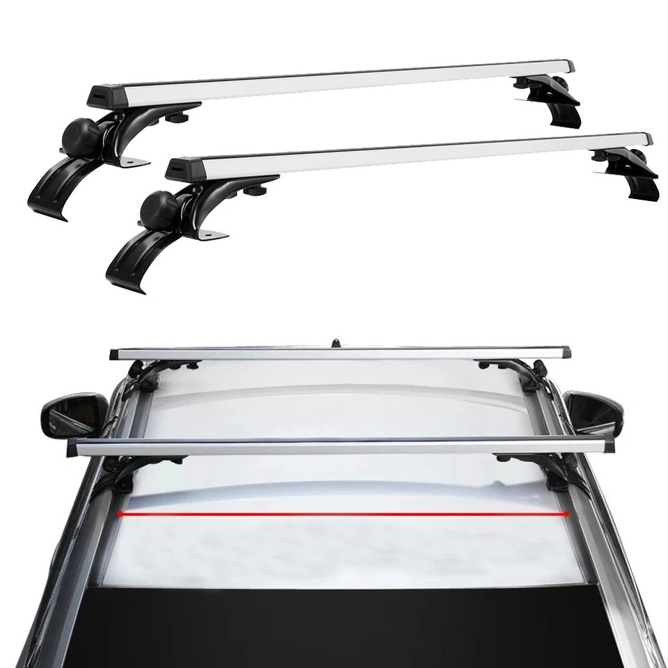 Portaequipajes de aluminio para bicicleta de carga con barra transversal de techo de 46" para Acura TSX Foto 3 de 4