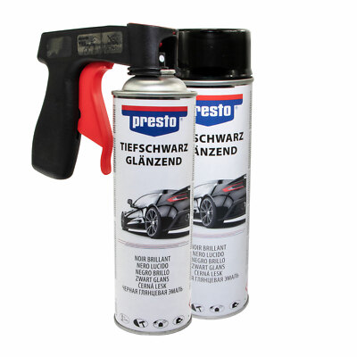 Felgenspray  2 X 500 ml Karosserie Lack Spray schwarz glanz mit Pistolengriff