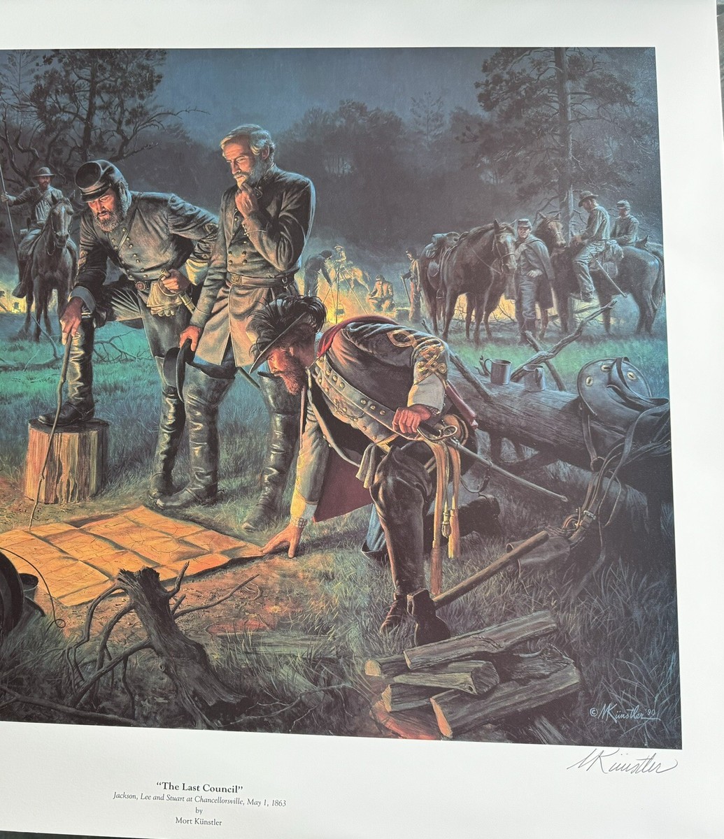 Mort Kunstler -The Last Council, Very Rare, Jackson, Lee & Stuart