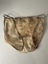 1 NEW Cacique VTG Silky Semi-Sheer High Cut String Bikini Panty Size M/6 NOS