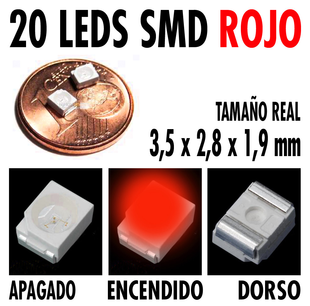 200 Pz. DIODI LED SMD 3528 VERDE PLCC-2 1210 Alta Luminosità 8 LM 520-525 Nm - Foto 11