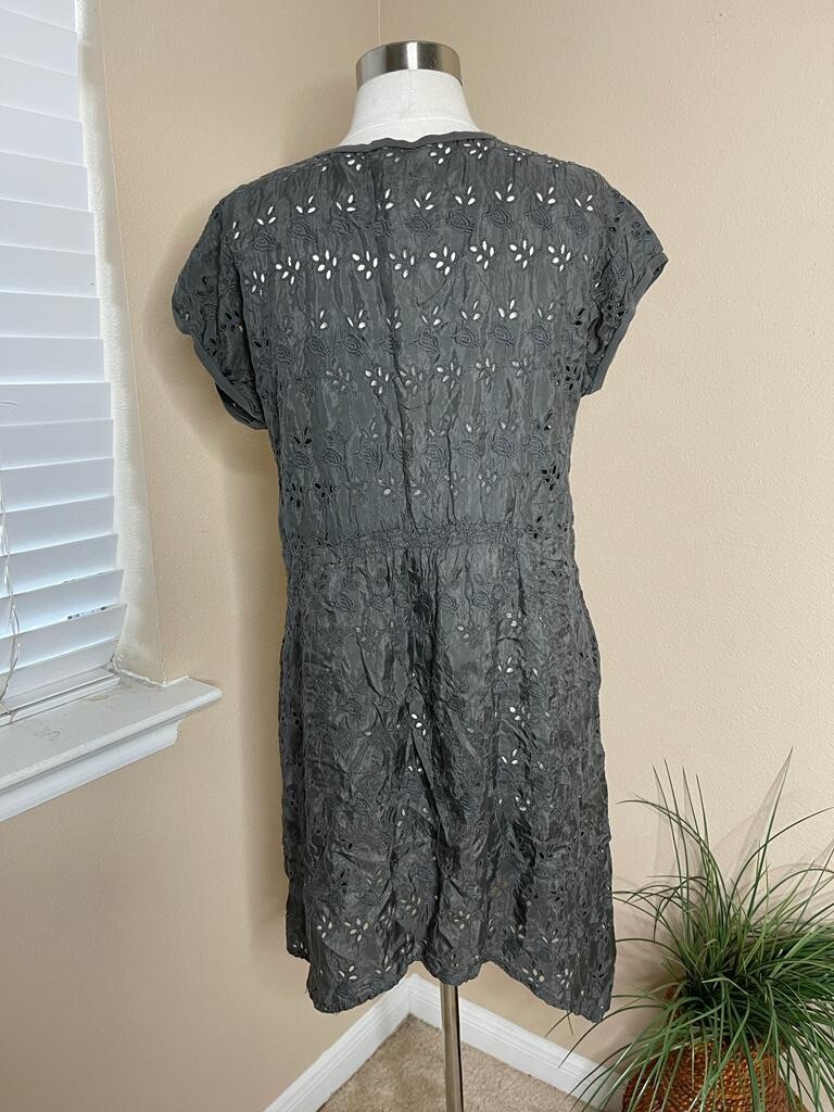 JOHNNY WAS LACE SILK DRESS XS Gem