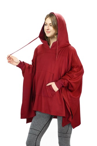 Oversized Casual Hoodie Sweatshirt Poncho Cape Batwing Coat Pullover  Blanket | eBay