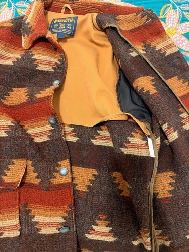 John Rich and Bros Woolrich Jacket Men XL Heavy Wool Southwestern Button Up image 4