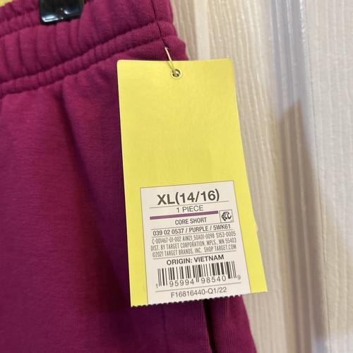 NWT All in Motion Girls Purple Drawstring Shorts XL 14-16 Lightweight Comfy - Picture 4 of 21