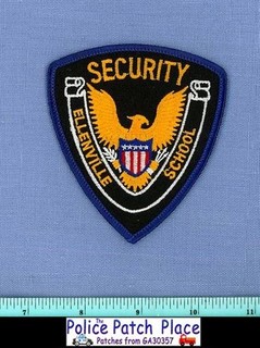 ELLENVILLE SCHOOL SECURITY (Old Vintage) NEW YORK Campus Police Patch CHEESECLOT