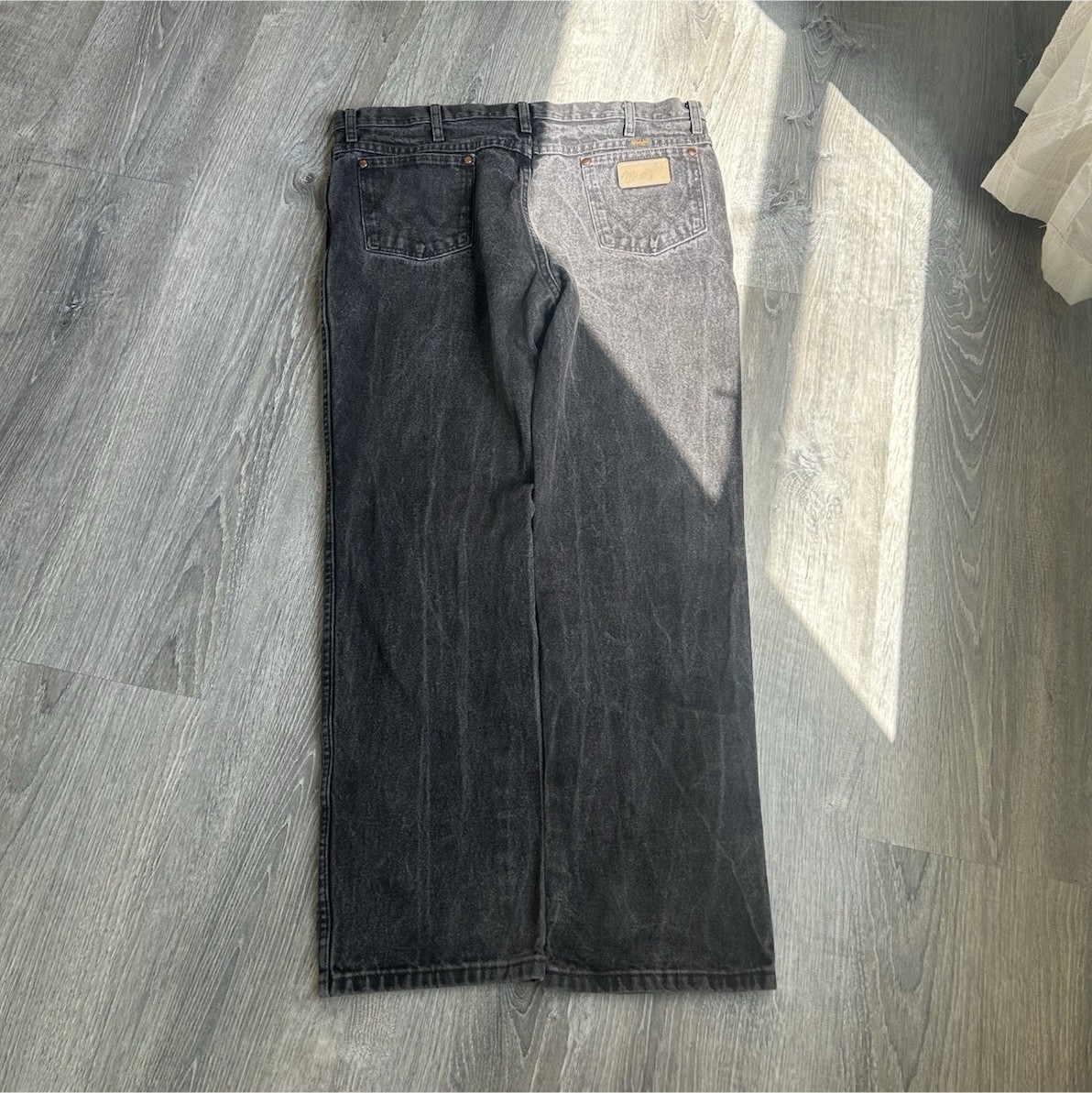 's Straight Leg Black Denim Jeans, Cotton, 5-pocket, Logo Bu