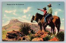 Vintage Linen Postcard Rangers of the Ole Southwest Tichnor 1930s