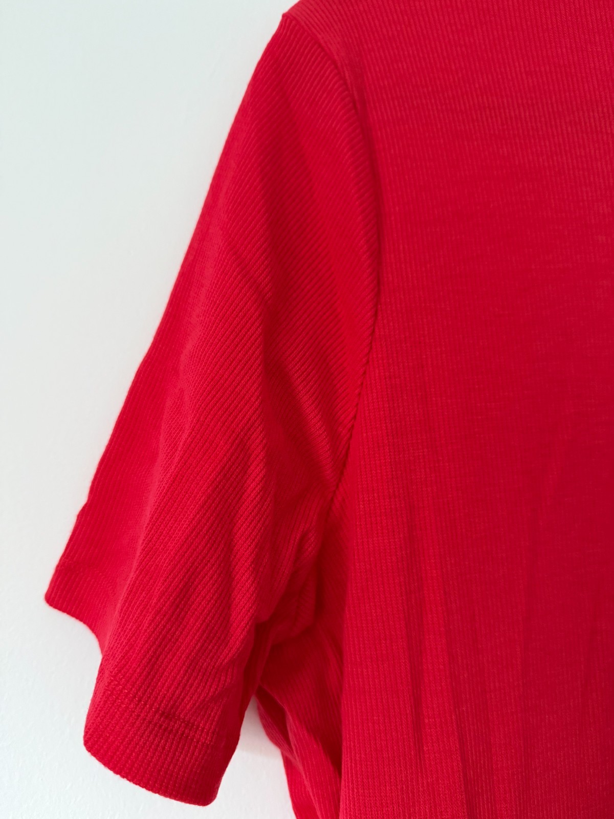 SIMPLY BE Red Ribbed Jersey Smock Dress | Plus Size 20 Short Sleeve Tea Mini image 3