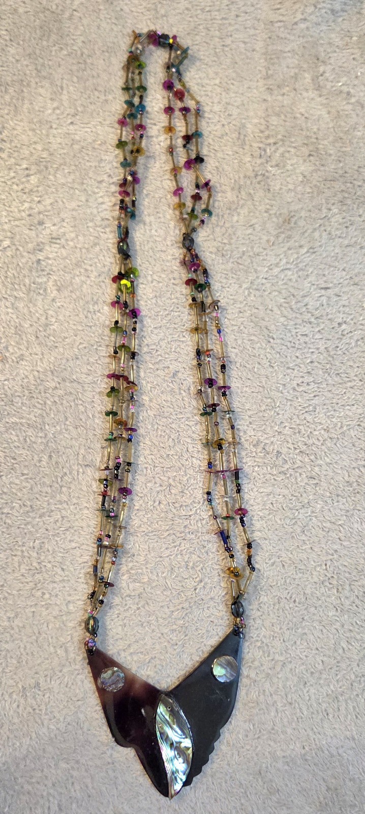 Statement Necklace From BALI ABALONE SHELL Sequin… - image 7