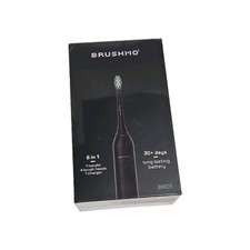 Brushmo BM01 Sonic Electric Toothbrush 4 Brush Heads Rechargeable Black NEW