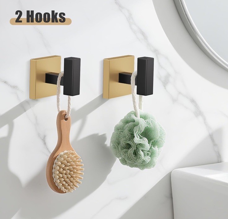 5-Pieces Black and Gold Bathroom Hardware Accessories Set Stainless Steel