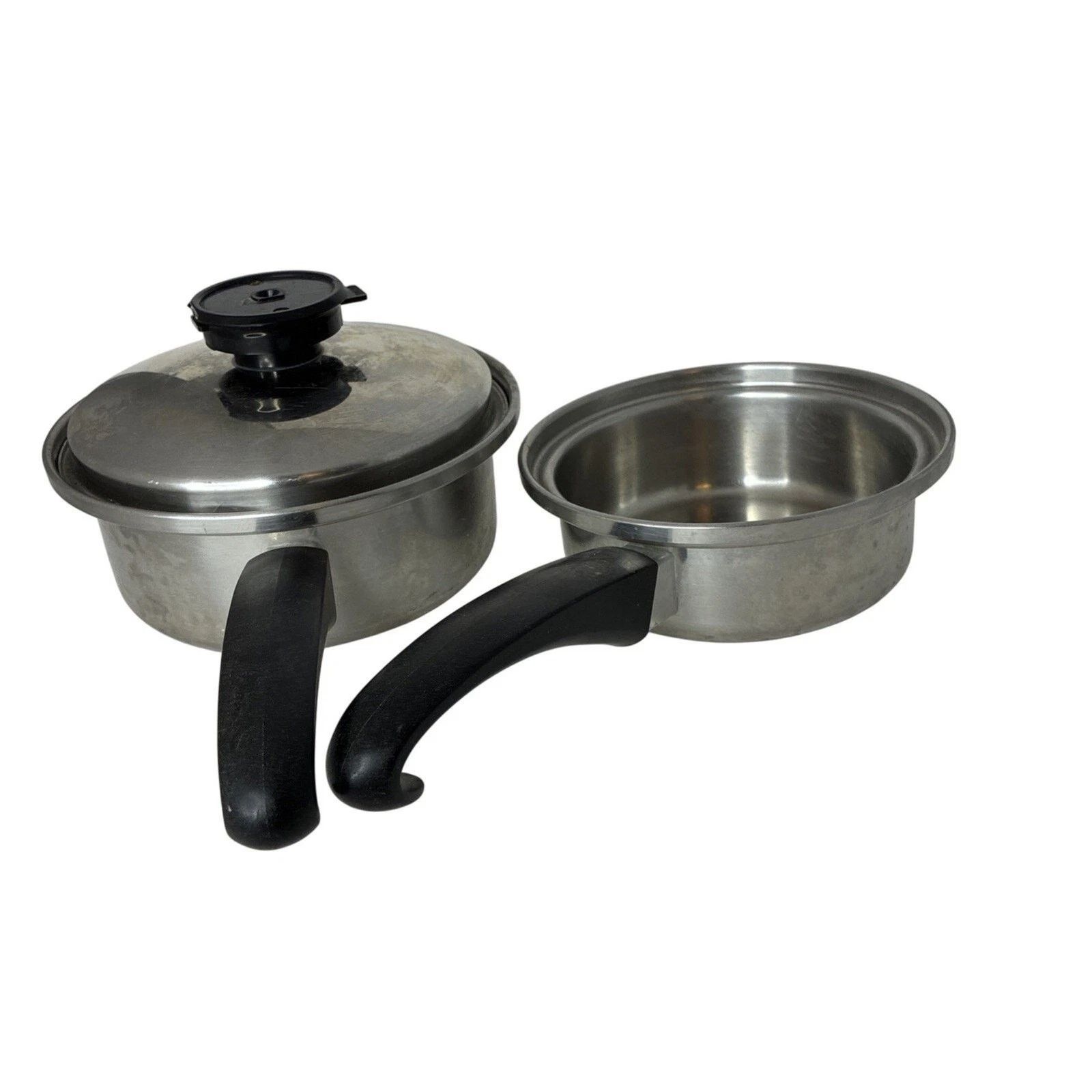 VTG 60s Seal-O-Matic Stainless Steel 7" Saucepan & 6” Pan See Photos