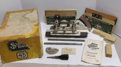 Vintage Stanley No. 45 Combination Plane 24 cutters almost pristine wBox Booklet