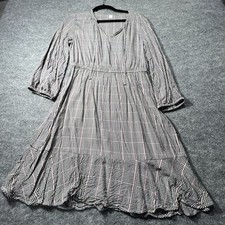 Women’s Old Navy Black, White, and Red Midi Dress Smocked Waist Medium