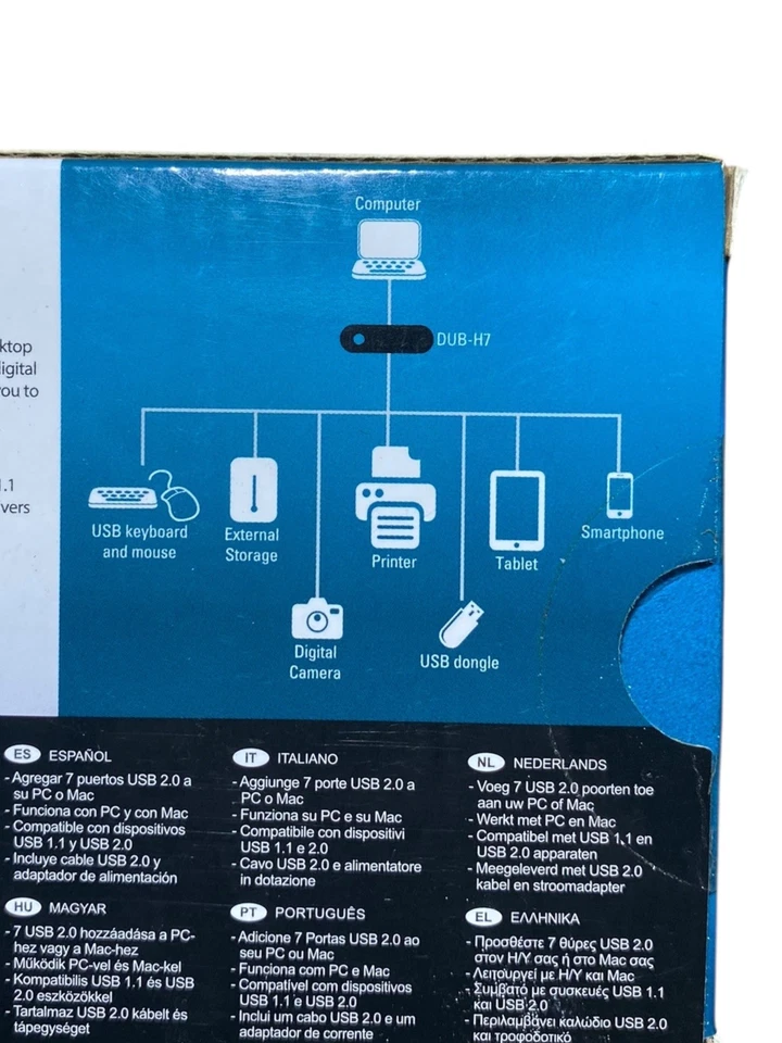 D-Link DUB-H7 Hi-Speed USB 2.0 7-Port Hub - Black - Image 3 of 4
