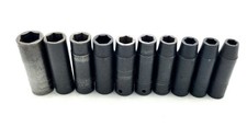 Snap-On SIMM 10pc 1/2" Drive Deep Metric Impact Socket Set 10mm - 18mm & 21mm
