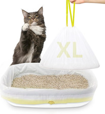 24 Pack Jumbo Cat Litter Box Liners with Drawstring, 37" X 18"