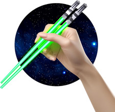 Chop Sabers Light up Lightsaber Chopsticks, Green Pair