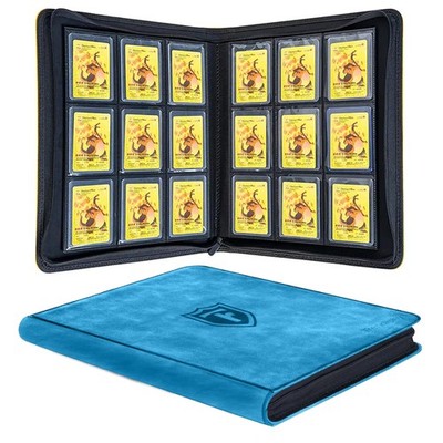 Top Loader Binder 9 Pocket, Holds 288 Toploaders, Side-Loading Zippered Denim...