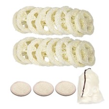 50 PCS Natural Loofah Slice 1.96 Inch Reusable Cuts Cleaner Sponge Scrubber
