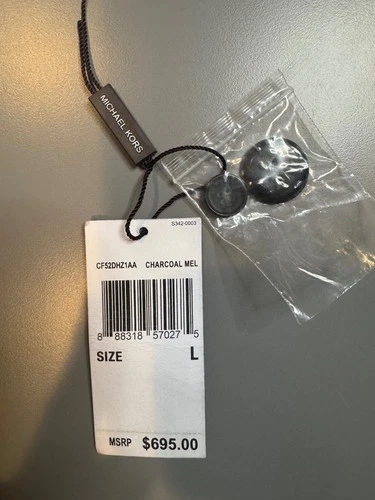 Michael Kors Charcoal Melange Wool Blend Overcoat, Large image 2
