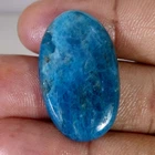 27.80 Cts Natural Blue Apatite Oval Cabochon Loose Gemstone Size 18x31x04 mm
