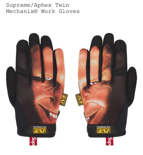 Gants mécaniques jumeaux Supreme Aphex taille moyenne plus affiche et autocollants