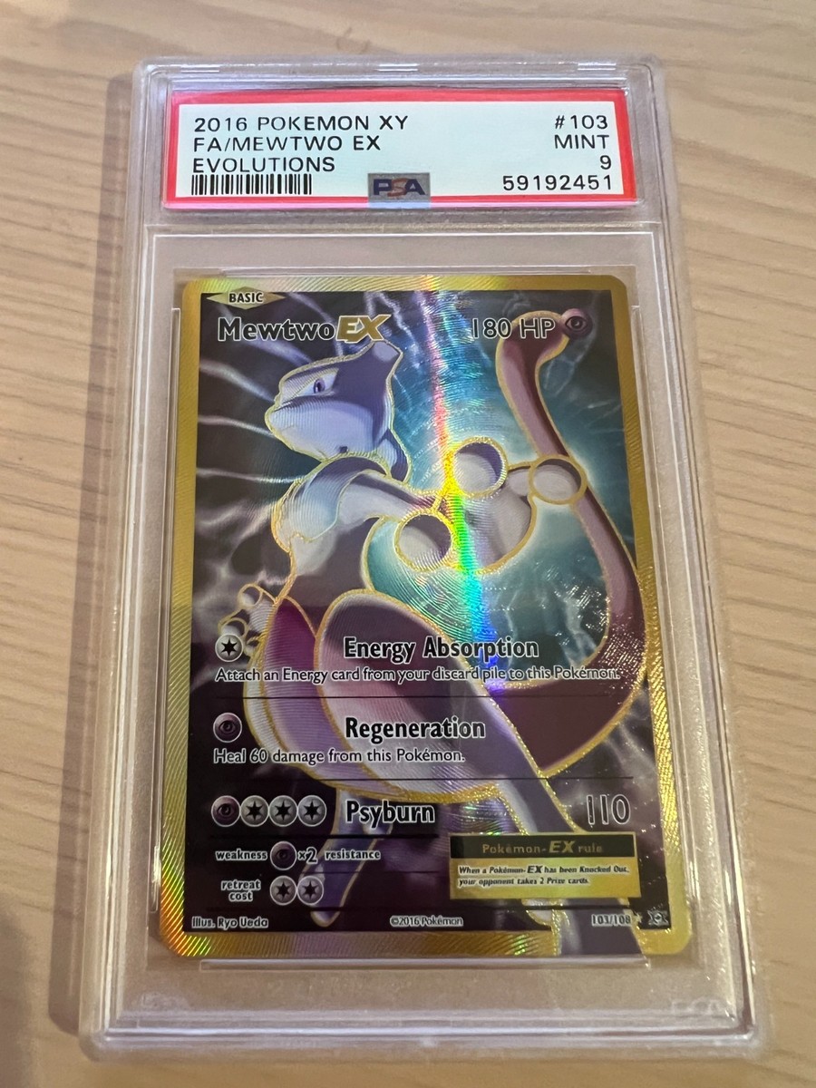 2016 Pokemon Mewtwo EX 103/108 Full Art Rare XY Evolutions PSA 9