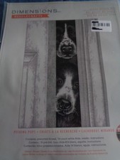 DIMENSIONS COUNTED CROSS STITCH KIT PEEKING PUPS 2 DOGS 10" X 14"
