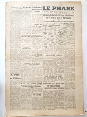 Journal Le Phare 12 July 1944 ''Violent Battle In Normandy''