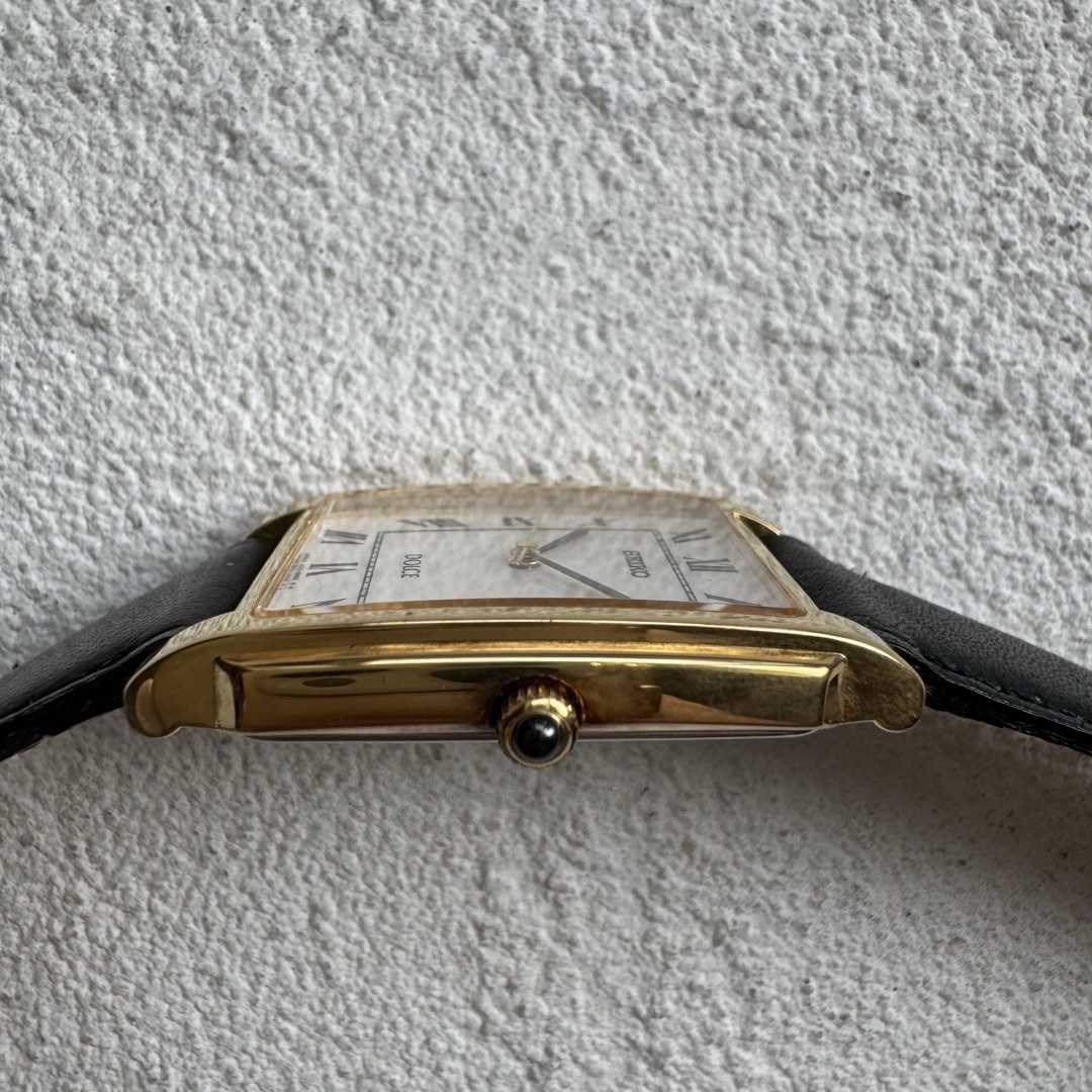 SEIKO Dolce 5E31 5000 Tank Quartz Gold Mens Watch Rom… - Gem