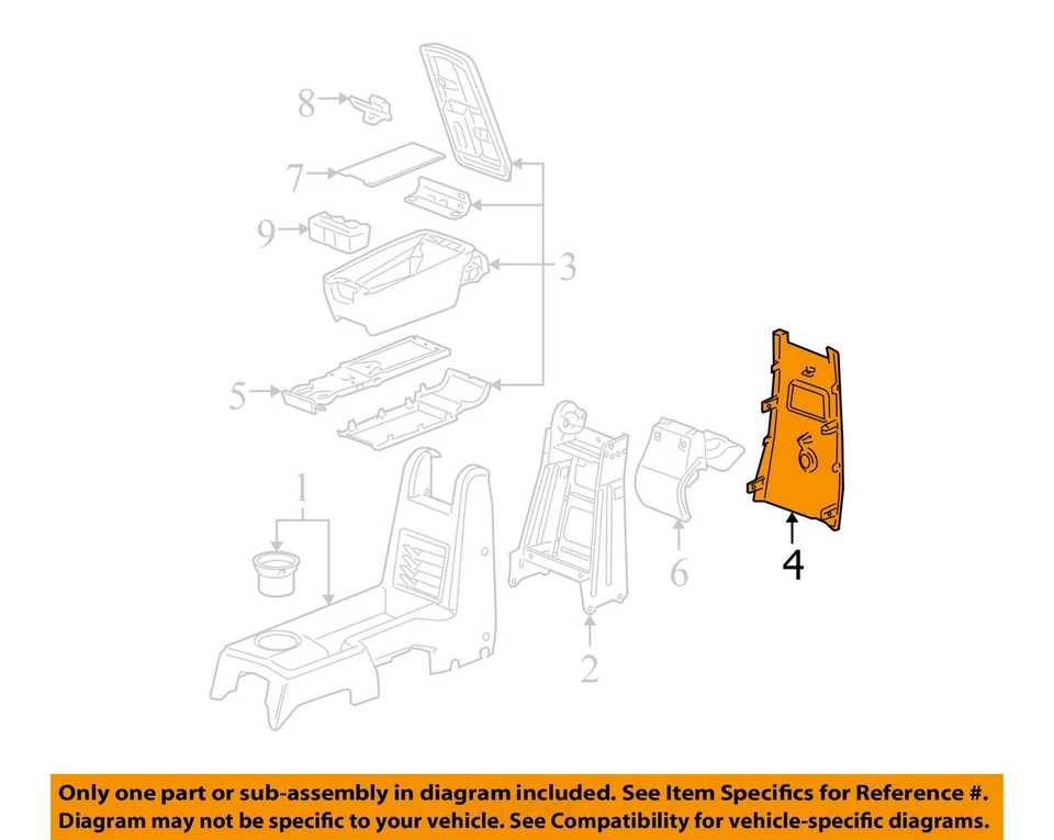 CUBIERTA PARA CHEVROLET EQUINOX 2005-2009 F/FLR CNSL RR *CASHM 89044153 - NUEVA OEM Foto 2 de 3