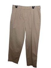 AYR Front Pleats Tan Chinos Khaki Trousers Size 12 Casual Pants Career Wear