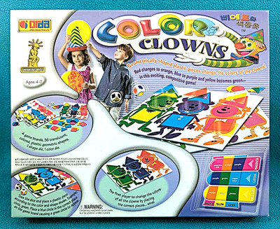 ORDA COLOR CLOWNS Geometric Tile Game~Discovery Toys~Ages 4-7~Plastic Shapes~EUC