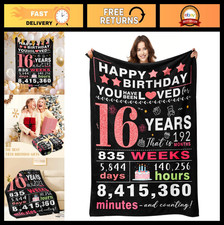 Sweet 16 Gifts for Girls - 16th Birthday Blanket 50"x60" - Unique Ideas for Daug