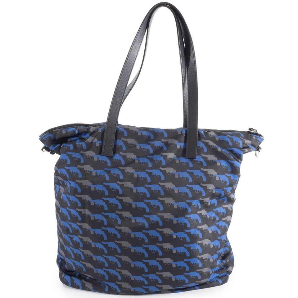 PRADA Nylon Leather Convertible Tote Bag B4696P Pistol Print Men Pre-owned Used - Image 2 of 4