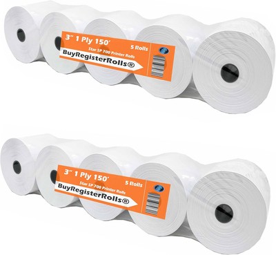 Star SP700 Kitchen Printer Paper (2 Pack of 5 Rolls each) 3'' x 150' 1-Ply Bond R
