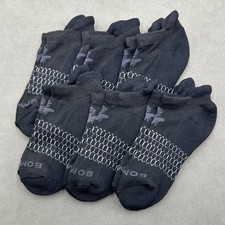 BOMBAS 6 Pairs Women's Solid Honeycomb Ankle Socks Size S 4-7.5 Black Hot