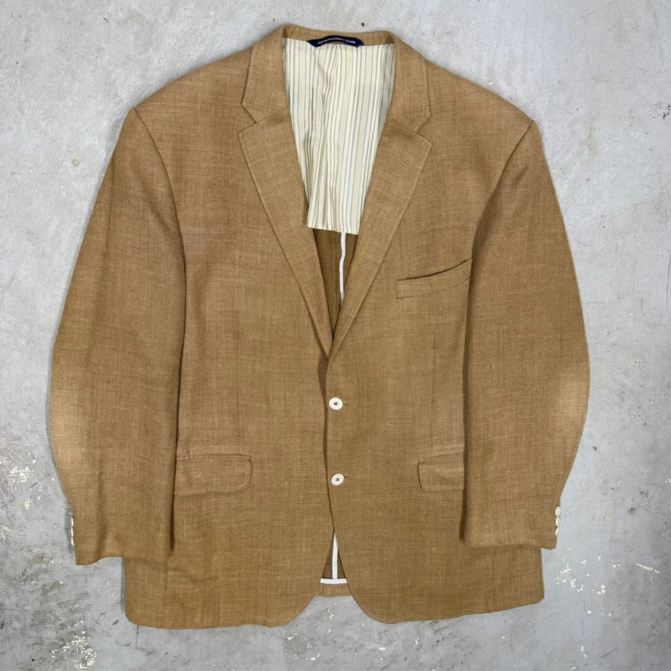 Blazer Coppley Abrigo Deportivo Lana Lino Seda Medio Forrado Lúpulo Marrón 44T Foto 2 de 4