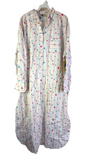 Deadstock Vintage 80s Flannel Nightgown Granny Gown Hearts Womens 26 3XL Cottage