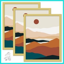 Gold 8x10 Picture Frame Set of 3, High Transparent Frame for 8 By 10 Photo Co...