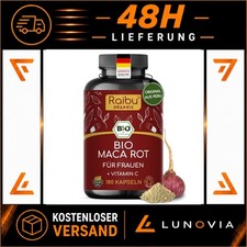 Bio Maca Rot Kapseln 180 Stück - Hochdosiert mit Vitamin C