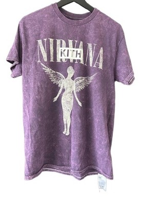 KITH NIRVANA Vintage T-Shirt M Lila Baumwolle In Utero '93 Tour Ungetragen