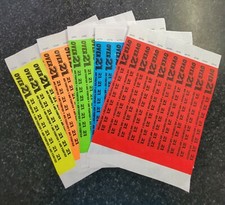 100-500 OVER 21 3/4" TYVEK WRISTBANDS, WRISTBANDS FOR EVENTS, PAPER WRISTBANDS