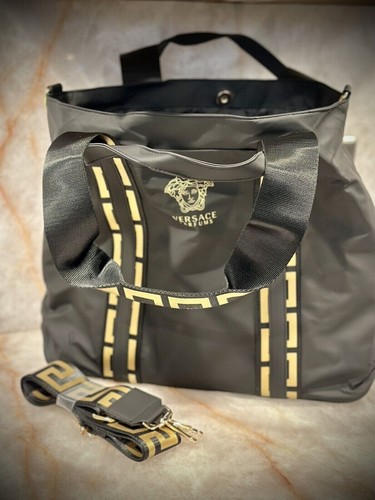 LIMITED EDITION WOMENS VERSACE BAG TRAVEL, WORK, COLLEGE, GYM, PURSE BLACK/GOLD - Picture 3 of 13