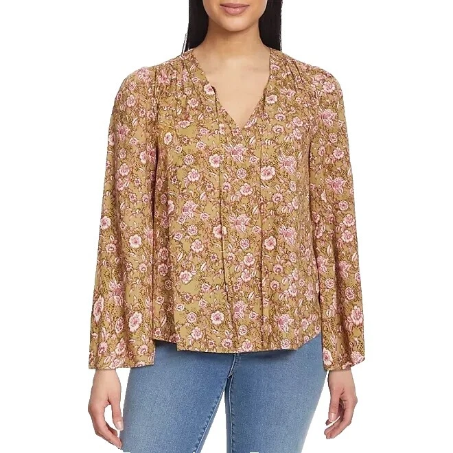 麂皮绒花卉上衣女