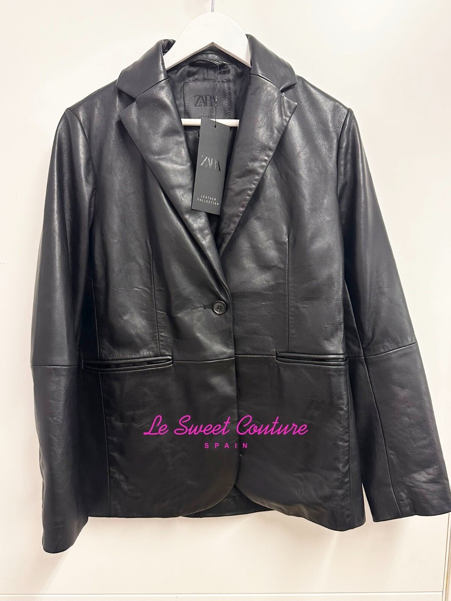 ZARA WOMAN SS25 ZW COLLECTION LIMITED EDITION LEATHER BLAZER