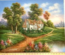 Original Oil Painting - Thatched Roof Cottage